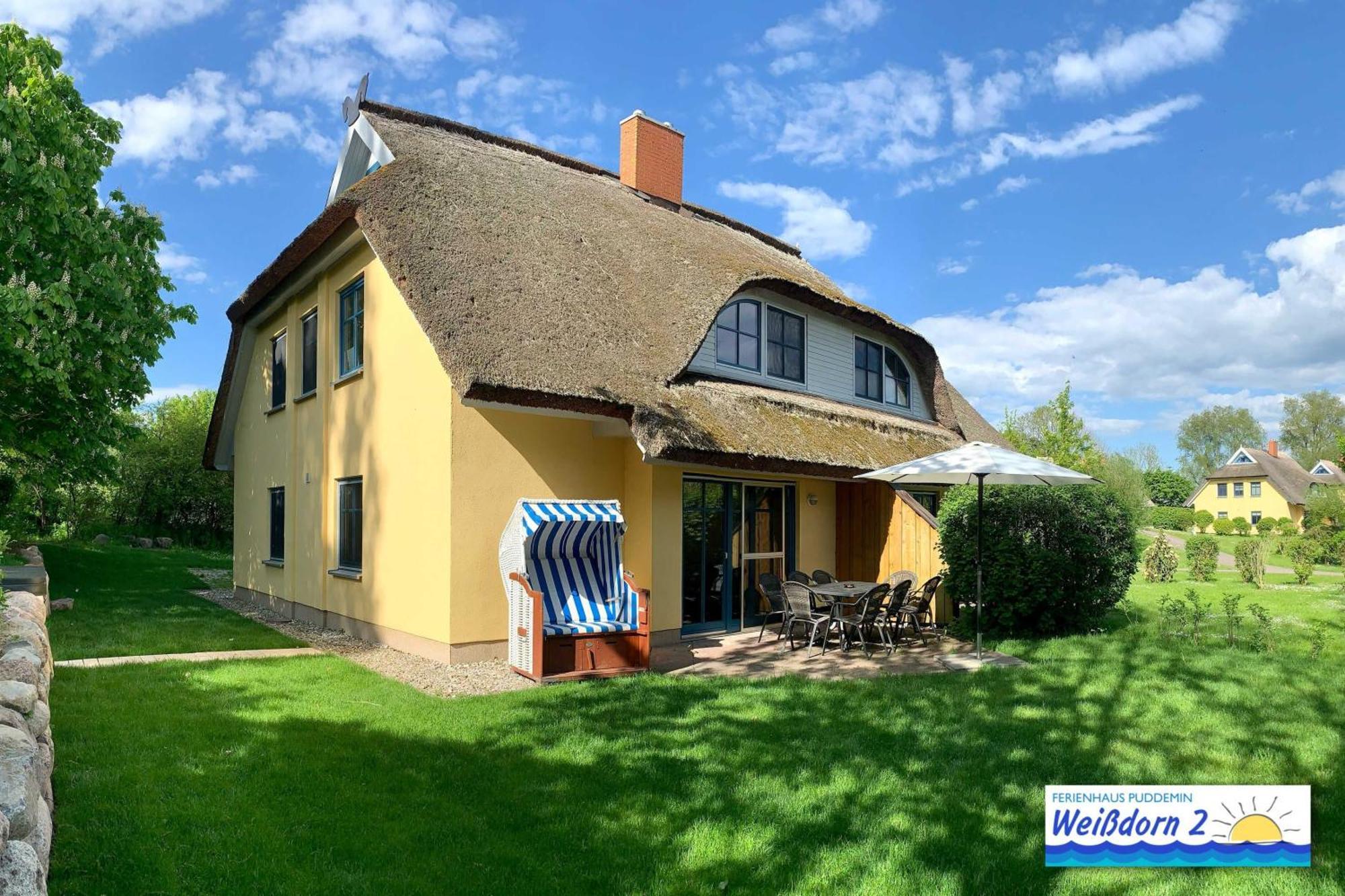 Familienfreundliches Reetdachhaus Weissdorn 2 Villa Puddemin Ngoại thất bức ảnh